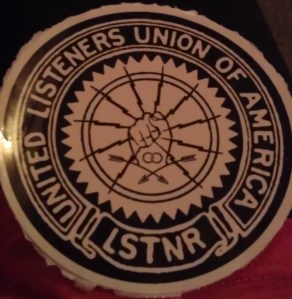 Sticker from a recent Listener concert.